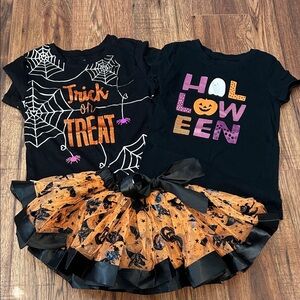 Girls Halloween T-Shirt and Skirt Bundle